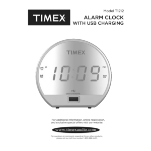 Timex T1212 Alarm Clock User Manual