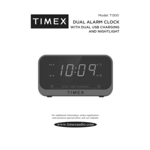 Timex T1300 Dual Alarm Clock User Manual