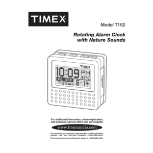 Timex T152 Rotating Alarm Clock User Manual