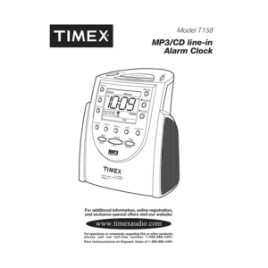 Timex T158 mp3 Alarm Clock User Manual