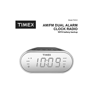Timex T2312 Alarm Clock Radio User Manual