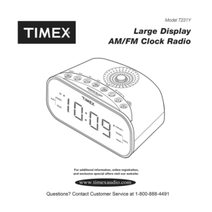 Timex T231Y Clock Radio User Manual