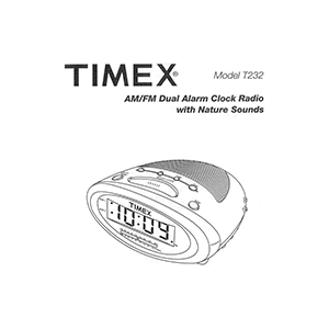 Timex T232 Dual Alarm Clock Radio User Manual