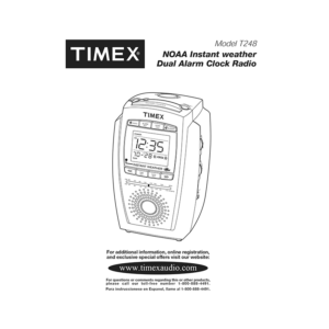 Timex T248 Instant Weather Dual Alarm Clock Radio User Manual