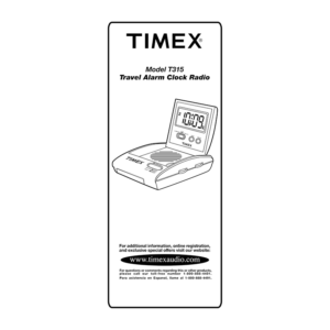 Timex T315 Travel Alarm Clock Radio User Manual