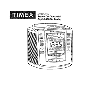 Timex T600 Stereo CD Clock User Manual