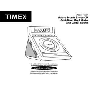 Timex T609 Stereo CD Dual Alarm Clock Radio User Manual