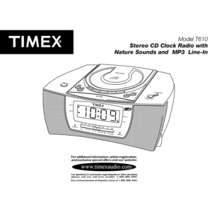 Timex T610 Stereo CD Clock Radio User Manual