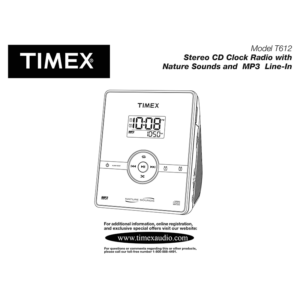 Timex T612 Stereo CD Clock Radio User Manual