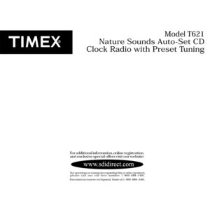Timex T621 Nature Sounds CD Clock Radio User Manual