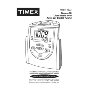 Timex T622 Stereo CD Clock Radio User Manual