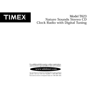 Timex T623 Nature Sounds CD Clock Radio User Manual