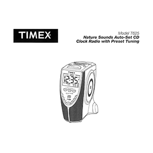 Timex T625 Nature Sounds CD Clock Radio User Manual