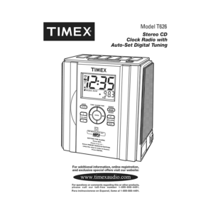 Timex T626 Stereo CD Clock Radio User Manual