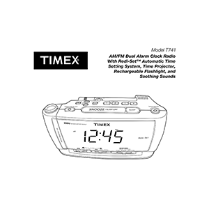 Timex T741 Dual Alarm Clock Radio User Manual
