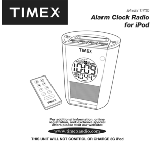 Timex Ti700 Alarm Clock Radio User Manual