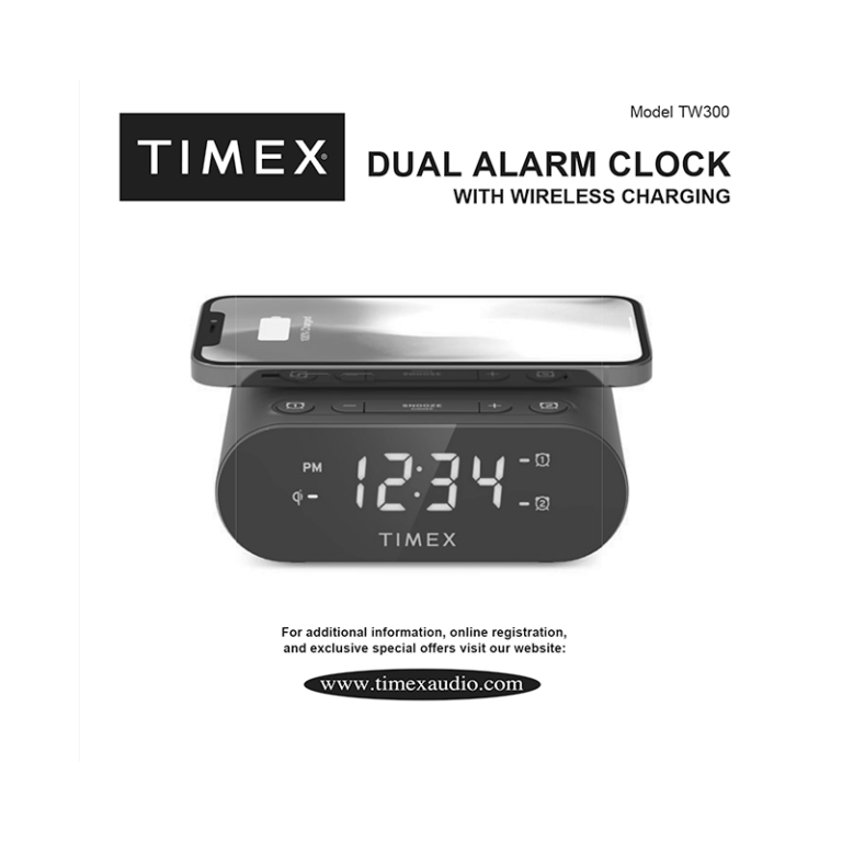 Timex TW300 Dual Alarm Clock User Manual