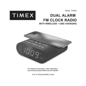 Timex TW500 Dual Alarm Clock Radio User Manual