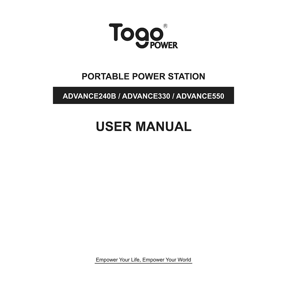 TogoPower Advance 240B Portable Power Station User Manual