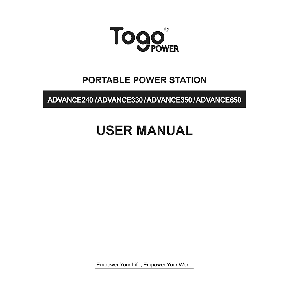 TogoPower Advance 650 Portable Power Station User Manual
