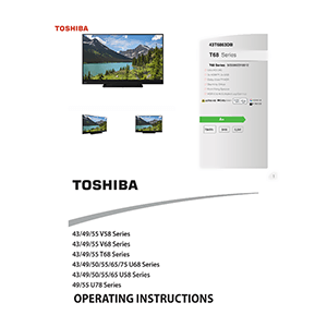 43T6863DB Toshiba 43" Ultra HD Smart TV Operating Instructions