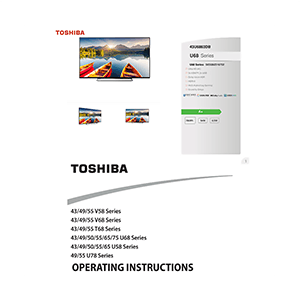 43U6863DB Toshiba 43" Ultra HD Smart TV Operating Instructions
