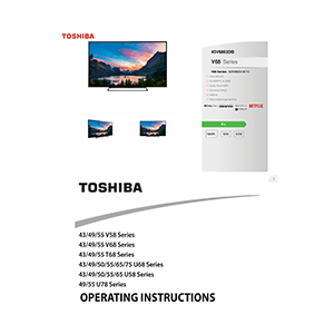 43V6863DB Toshiba 43" Ultra HD Smart TV Operating Instructions