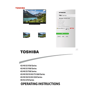 49T6863DB Toshiba 49" Ultra HD Smart TV Operating Instructions