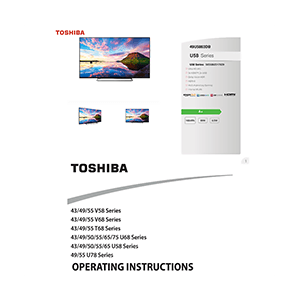 49U5863DB Toshiba 49" Ultra HD Smart TV Operating Instructions