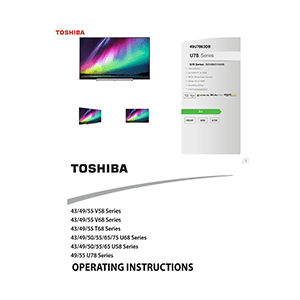 49U7863DB Toshiba 49" Ultra HD Smart TV Operating Instructions