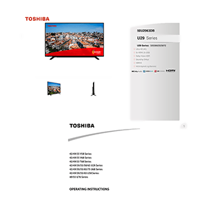 50U2963DB Toshiba 50" Ultra HD Smart TV Operating Instructions