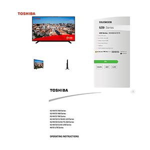 55U2963DB Toshiba 55" Ultra HD Smart TV Operating Instructions