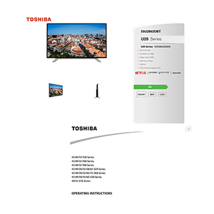 55U2963DBT Toshiba 55" Ultra HD Smart TV Operating Instructions