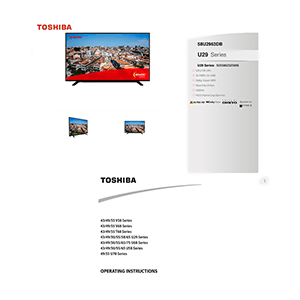 58U2963DB Toshiba 58" Ultra HD Smart TV Operating Instructions