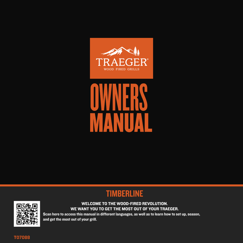 Traeger Timberline XL WiFi Wood Pellet Grill Owner's Manual