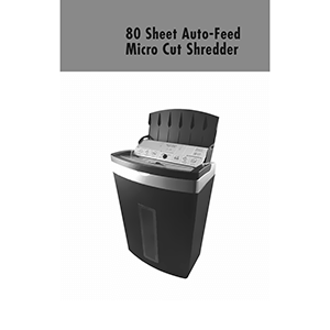 TT-ASF3005 Pen + Gear 80-sheet Auto-Feed Micro-Cut Shredder User Manual