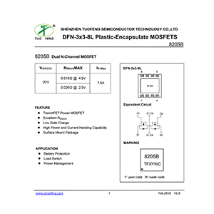 8205B Tuofeng Dual N-Channel MOSFET Data Sheet
