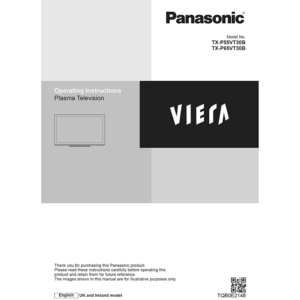 TX-P55VT30B Panasonic Viera 55" Plasma Television Operating Instructions