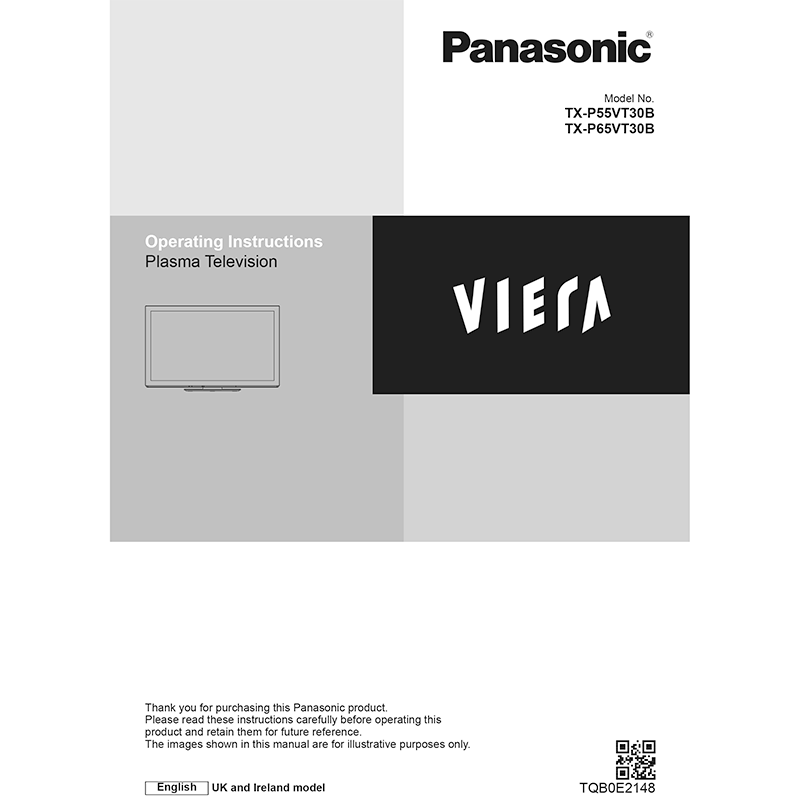 TXP55VT30B Panasonic VIERA 55" Plasma TV User Manual