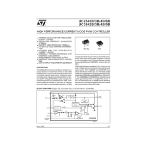 UC2842B ST High Performance Current Mode PWM Controller Data Sheet