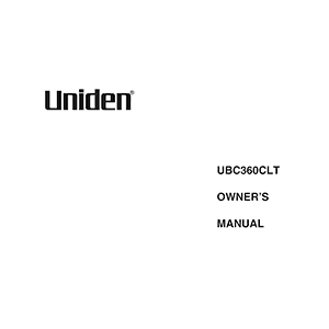 Uniden UBC360CLT Radio Scanner Owner's Manual
