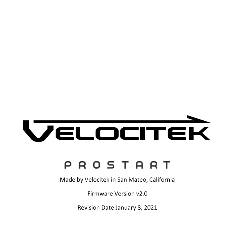 Velocitek ProStart FW2.0 User Manual