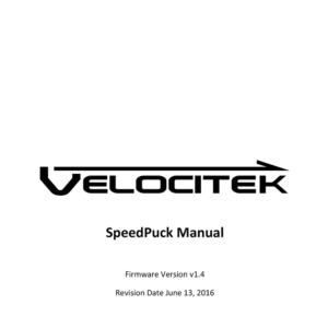 Velocitek SpeedPuck FW1.4 sailing GPS speedometer User Manual