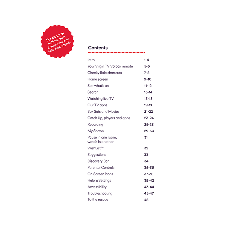 Virgin TV V6 box User Guide