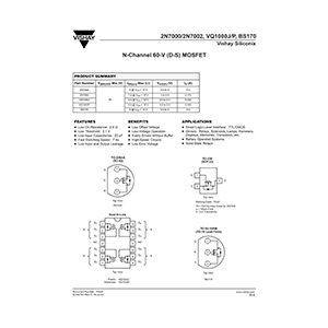 2N7000 Vishay Siliconix N-Channel 60V MOSFET Data Sheet