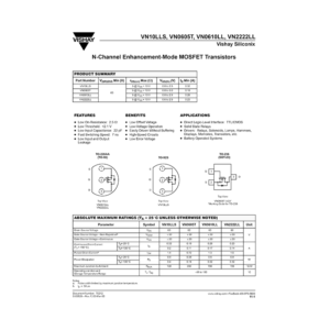 VN0610LL Vishay Siliconix N-Channel MOSFET Transistor Data Sheet