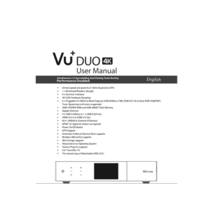 Vu+ DUO 4K Linux TV Receiver User Manual