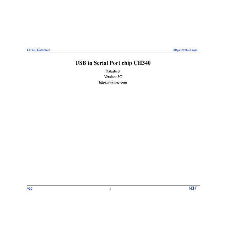 CH340 WinChipHead (WCH) USB to Serial port chip Datasheet