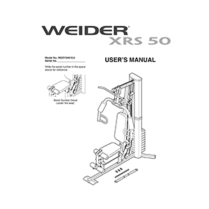 Weider XRS 50 Home Gym WESY24618 User's Manual