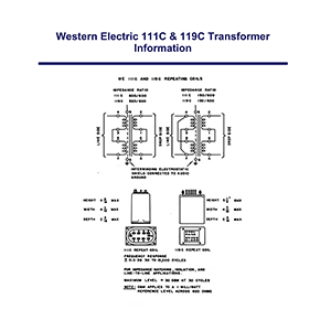 111C Western Electric Repeating Coil Data Sheet